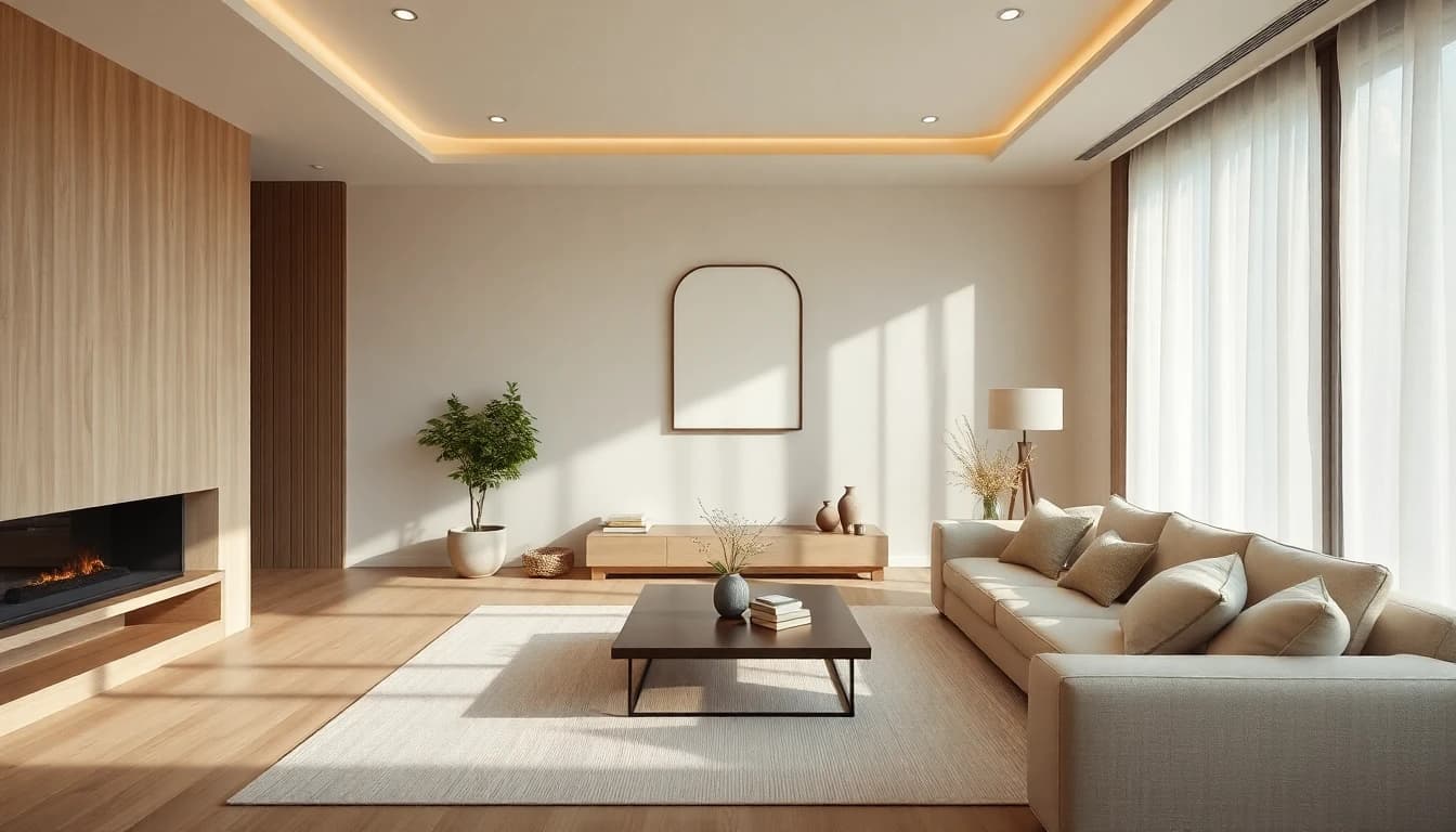 Simple elegant room design created with AI Interior Design App
